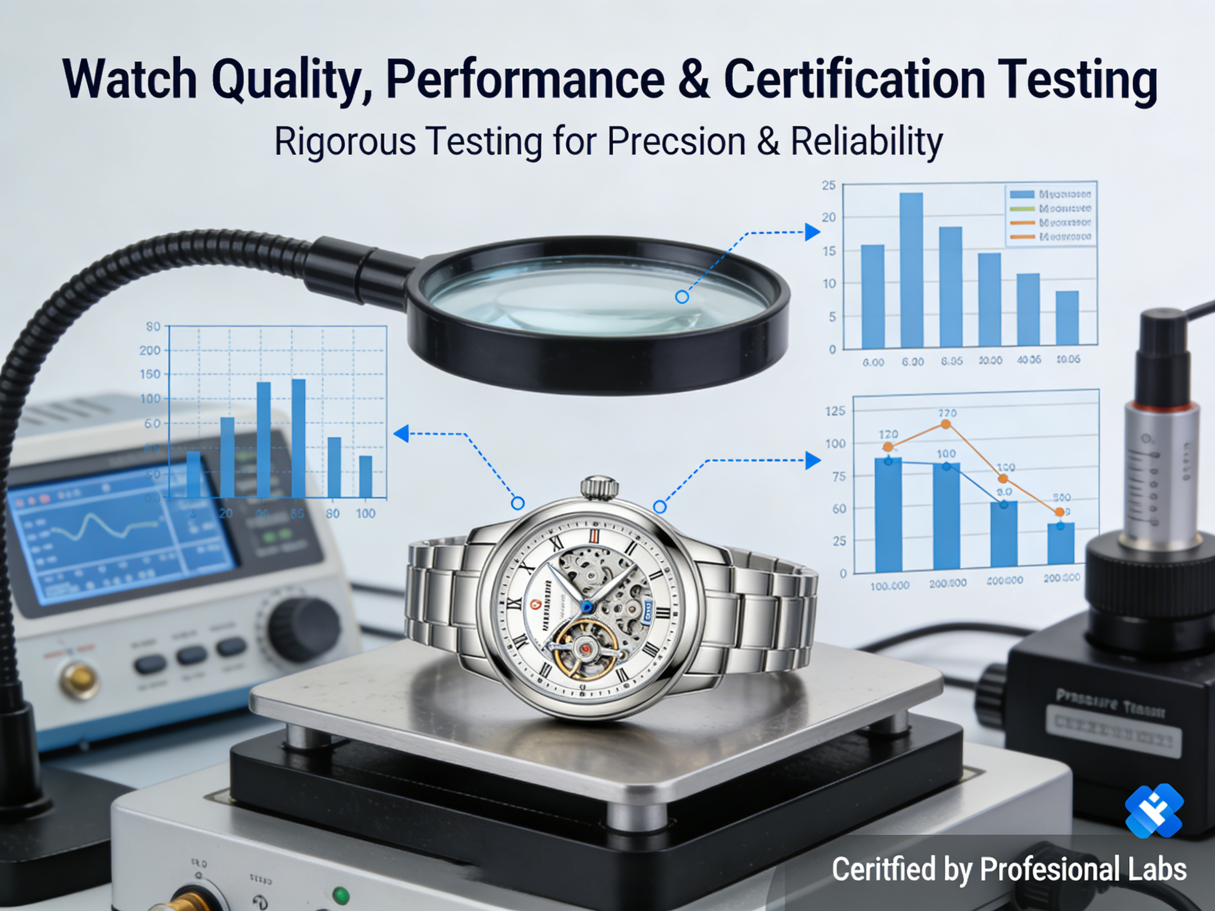 Precision watch components and technical detail